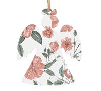 ZXMDZTSS flower -Print Christmas Wooden Ornaments 2PCS- Handmade Eco-Friendly Hanging Decor For Tree Gifts Holiday Festivities.