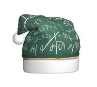 ZXMDZTSS Formulas Shapes Theory Math Lesson Word -Print Adult Plush Christmas Hat Cozy Festive Santa Headwear Pom-Pom For Xmas Parties Holidays.