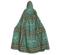 ZXMDZTSS Formulas Shapes Theory Math Lesson Word -Print Adults Halloween Hooded Cloak | Full Print Cape | Neck-Tie Closure