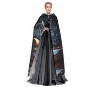 ZXMDZTSS Formulas Shapes Theory Math Lesson Word -Print Adults Halloween Hooded Cloak | Full Print Cape | Neck-Tie Closure