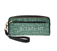 ZXMDZTSS Formulas Shapes Theory Math Lesson Word - Print Customizable Pu Leather Pencil Case & Makeup Bag - Compact Organizer for Students, Artists, Travel