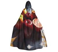 ZXMDZTSS Fruits Pattern -Print Adults Halloween Hooded Cloak | Full Print Cape | Neck-Tie Closure