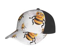 ZXMDZTSS Funny Bees -Print Baseball Caps with Full-Print Design - Adjustable Unisex Hat for Daily Wear, Sports & Travel Black