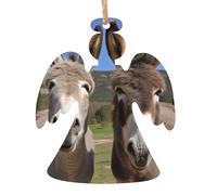 ZXMDZTSS Funny Donkeys -Print Christmas Wooden Ornaments 2PCS- Handmade Eco-Friendly Hanging Decor For Tree Gifts Holiday Festivities.