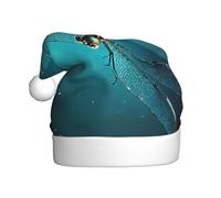 ZXMDZTSS Galaxy Animal Dragonfly -Print Adult Plush Christmas Hat Cozy Festive Santa Headwear Pom-Pom For Xmas Parties Holidays.