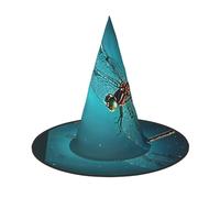 ZXMDZTSS Galaxy Animal Dragonfly -Print Halloween Hat Adults | Festival Wear | Witch Costume Accessory | Oxford Cloth 1 PC