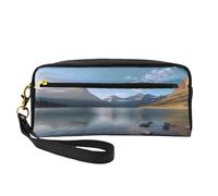 ZXMDZTSS Glacier National Park - Print Customizable Pu Leather Pencil Case & Makeup Bag - Compact Organizer for Students, Artists, Travel