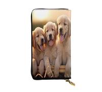 ZXMDZTSS (Golden Retriever Dogs Puppies Pets) Print Women's Leather Zip Wallet 12 Card Slots Coin Pocket for Travel/Gifts
