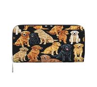 ZXMDZTSS Golden Retrievers - Genuine Leather Women's Zipper Wallet with Phone Pocket - Stylish Clutch Purse for Daily Use, Travel & Gifts (7.9 in Handheld Design)