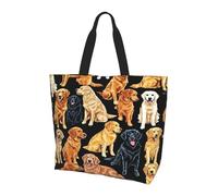 ZXMDZTSS Golden Retrievers -Print Women's Large Tote Bag Water-Resistant Lightweight For Shopping Work Commute.