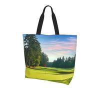 ZXMDZTSS Golf Course Lawn -Print Women's Large Tote Bag Water-Resistant Lightweight For Shopping Work Commute.