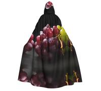 ZXMDZTSS grape -Print Adults Halloween Hooded Cloak | Full Print Cape | Neck-Tie Closure