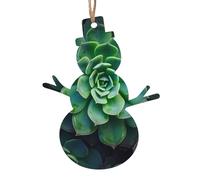 ZXMDZTSS Green Succulent -Print Christmas Wooden Ornaments 2PCS- Handmade Eco-Friendly Hanging Decor For Tree Gifts Holiday Festivities.