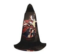 ZXMDZTSS Guitar British Flag -Print Youth Hooded Capes | Cloaks For Teens | Halloween Costume | Reusable Party Wear M