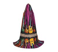 ZXMDZTSS Guitar Collection -Print Youth Hooded Capes | Cloaks For Teens | Halloween Costume | Reusable Party Wear L