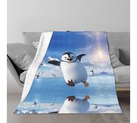 ZXMDZTSS Happy Penguin -Print Plush Conditioning Blanket - Lightweight & Compact For Beds, Sofas, Travel Use.60"x50"