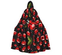 ZXMDZTSS Ladybug -Print Adults Halloween Hooded Cloak | Full Print Cape | Neck-Tie Closure