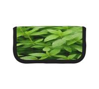 ZXMDZTSS Leaf with Rain - Canvas Pen Case - Stylish Two-Tone Design | Makeup & Stationery Organizer for School, Travel