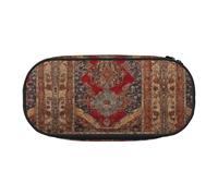 ZXMDZTSS (Lodge Bear Deer Fish) Print Large Pencil Case with Compartments & Zipper - Premium Oxford Fabric School, Office, Travel Organizer for Students, Artists