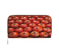 ZXMDZTSS Many Tomatoes - Genuine Leather Women's Zipper Wallet with Phone Pocket - Stylish Clutch Purse for Daily Use, Travel & Gifts (7.9 in Handheld Design)