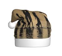 ZXMDZTSS Many Zombie -Print Adult Plush Christmas Hat Cozy Festive Santa Headwear Pom-Pom For Xmas Parties Holidays.