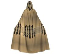 ZXMDZTSS Many Zombie -Print Adults Halloween Hooded Cloak | Full Print Cape | Neck-Tie Closure