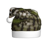 ZXMDZTSS Owl -Print Adult Plush Christmas Hat Cozy Festive Santa Headwear Pom-Pom For Xmas Parties Holidays.