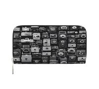 ZXMDZTSS Retro Cool Camera Collection - Genuine Leather Women's Zipper Wallet with Phone Pocket - Stylish Clutch Purse for Daily Use, Travel & Gifts (7.9 in Handheld Design)