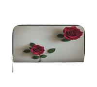 ZXMDZTSS Roses - Genuine Leather Women's Zipper Wallet with Phone Pocket - Stylish Clutch Purse for Daily Use, Travel & Gifts (7.9 in Handheld Design)