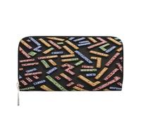 ZXMDZTSS Rune Shape Bar - Genuine Leather Women's Zipper Wallet with Phone Pocket - Stylish Clutch Purse for Daily Use, Travel & Gifts (7.9 in Handheld Design)