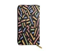 ZXMDZTSS (Rune Shape Bar) Print Women's Leather Zip Wallet 12 Card Slots Coin Pocket for Travel/Gifts