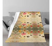 ZXMDZTSS Rural Bees Wildflowers -Print Plush Conditioning Blanket - Lightweight & Compact For Beds, Sofas, Travel Use.80"x60"