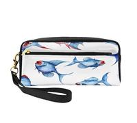 ZXMDZTSS Sea Animals Stingrays - Print Customizable Pu Leather Pencil Case & Makeup Bag - Compact Organizer for Students, Artists, Travel