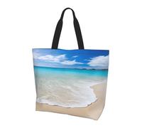 ZXMDZTSS Serene Coastal -Print Women's Large Tote Bag Water-Resistant Lightweight For Shopping Work Commute.