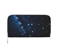 ZXMDZTSS Starry Night Deep Outer Space - Genuine Leather Women's Zipper Wallet with Phone Pocket - Stylish Clutch Purse for Daily Use, Travel & Gifts (7.9 in Handheld Design)