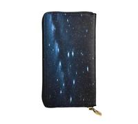 ZXMDZTSS (Starry Night Deep Outer Space) Print Women's Leather Zip Wallet 12 Card Slots Coin Pocket for Travel/Gifts