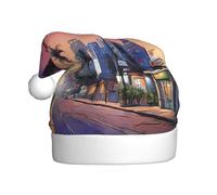 ZXMDZTSS The Old Hollywood -Print Adult Plush Christmas Hat Cozy Festive Santa Headwear Pom-Pom For Xmas Parties Holidays.
