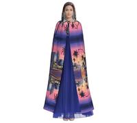 ZXMDZTSS The Old Hollywood -Print Adults Halloween Hooded Cloak | Full Print Cape | Neck-Tie Closure