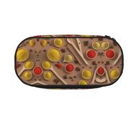 ZXMDZTSS (Various Seasoning Print Pattern) Print Large Pencil Case with Compartments & Zipper - Premium Oxford Fabric School, Office, Travel Organizer for Students, Artists