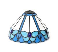 ZXMJYHK Tiffany Lamp Shade Replacement, 8 Inch Sky Blue Butterfly Style Stained Glass Lamp Shade Handmade Vintage Art Decor Small Opening Lampshade for Table Lamp Pendant Light Ceiling Light