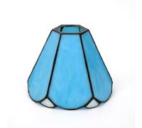 ZXMJYHK Tiffany Lamp Shades, 6 Inch Fresh Blue Stained Glass Lamp Shade Replacement Creativity Art Decor Large Opening Lampshades for Pendant Light Ceiling Lights Wall Lamp
