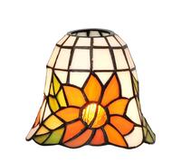 ZXMJYHK Tiffany Lamp Shades, 6 Inch Trumpet Sunflower Stained Glass Lamp Shade Replacement Home Decor Lampshades Accessories Fit for Pendant Light Ceiling Lights Wall lamp