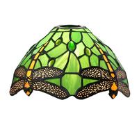 ZXMJYHK Tiffany Replacement Lamp Shade, 8 Inch Creativity Green Dragonfly Stained Glass Lamp Shade Handmade Vintage Lampshades Accessories Fit for Floor Lamp Pendant Light Wall Lamp