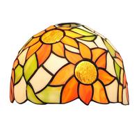 ZXMJYHK Tiffany Replacement Lamp Shade, 8 Inch Pastoral Sunflower Stained Glass Lamp Shade Handmade Thanksgiving Lampshades Accessories Fit for Table Lamp Pendant Light Wall lamp