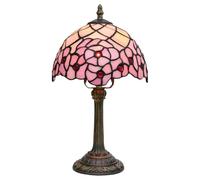 ZXMJYHK Tiffany Style Lamp 8 Inch Stained Glass Table Lamps Flowers Vintage Art Deco Reading Small Desk Light for Bedside Bedroom Living Room Office(Cherry Blossom)