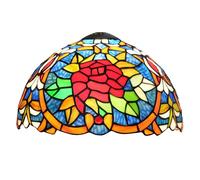 ZXMJYHK Tiffany Style Lamp Shade, 12 Inch Red Roses Stained Glass Lamp Shade Replacement Pastoral Lamp Cover Accessories Fit for Table Lamp Pendant Light Ceiling Light