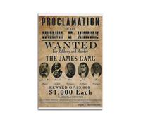 ZXMKH Posters Applicable to Jesse James Gang Wanted Poster Canvas Oil Painting Decorative Painting Art Poster Hanging Painting Home Living Room Bedroom Dining Wall 08x12inch(20x30cm) Unframe-style