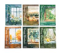 ZXMNBH 10 Pcs/Pack Autumn Feelings by The Window PET Stickers for Scrapbooking Kit Waterproof Clear Sticker Junk Journaling Supplies Journals Diary Planner Collage Laptop Paper Crafts