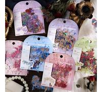 ZXMNBH 10 Pcs/Pack Butterfly Tail Frost Paper Gold Hot Stamping PET Stickers for Scrapbooking Kit Waterproof Clear Sticker Junk Journaling Supplies Journals Diary Planner Collage Laptop Paper Crafts