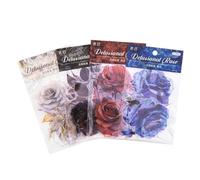 ZXMNBH 10 Pcs/Pack Crazy Rose PET Stickers for Scrapbooking Kit Waterproof Clear Sticker Junk Journaling Supplies Journals Diary Planner Collage Laptop Paper Crafts